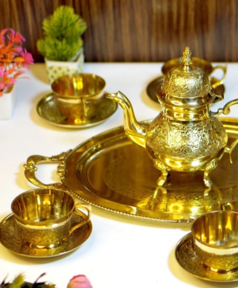 Brass Tea Pot Set